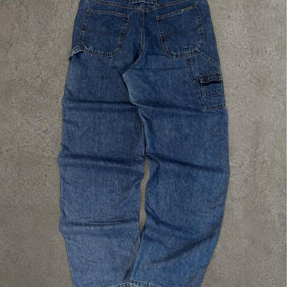 Vintage Lee Riveted 90s Baggy Denim Jeans Blue Carpenter Pants 0191